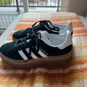 ADIDAS GAZELLE BOLD BLACK WITH GUM BOTTOM